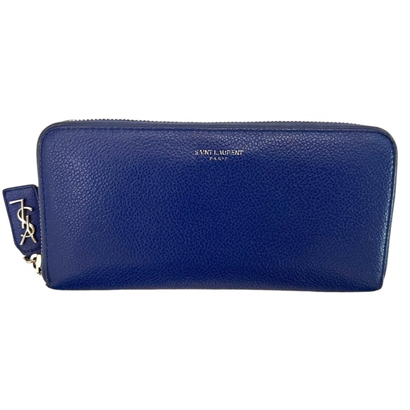 Yves Saint Laurent Handbags - 🌹YSL SAINT LAURENT🌹 ZIP AROUND LEATHER LONG WALLET ROYAL BLUE